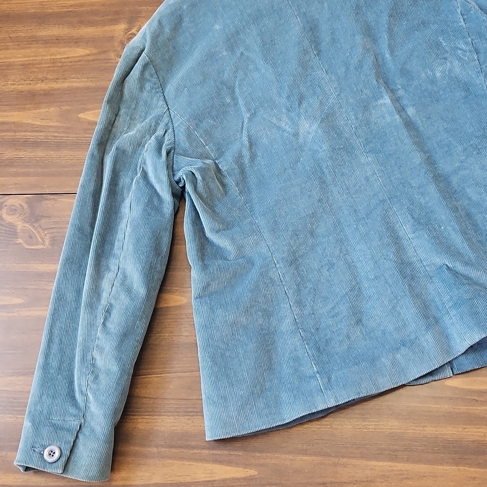 LL Bean Blue Corduroy Blazer with Notched Lapels - Picture 6 of 14